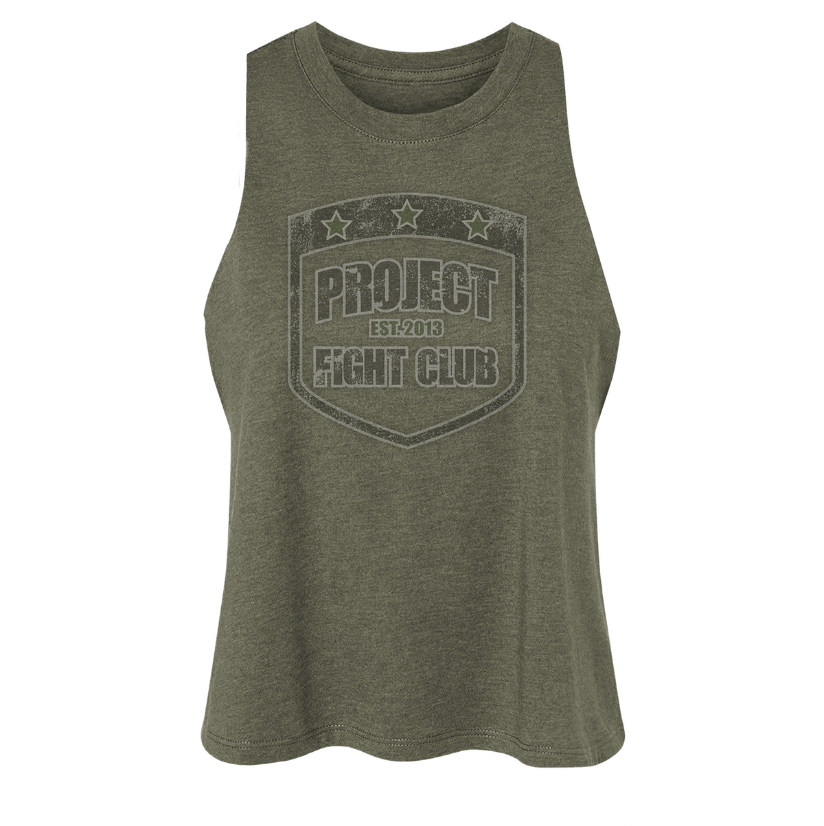 WOMENS ARMY RACERBACK CROP TANK - HONOR SOLDIERS & VETERANS