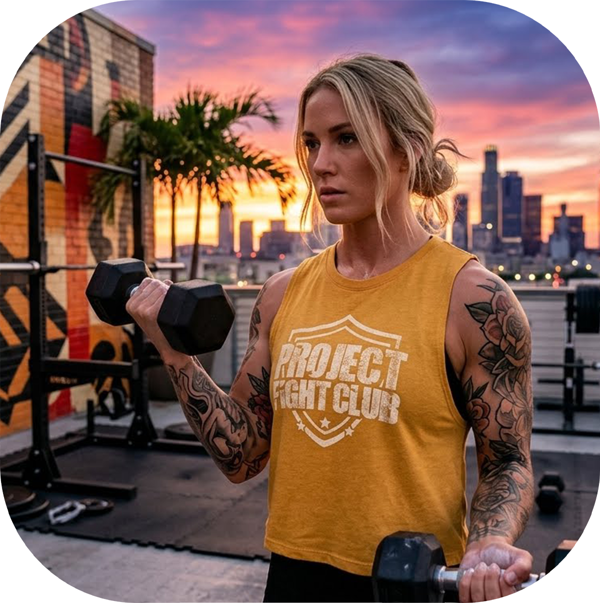 GOLD CROPPED RACERBACK TANK - PROTECT ANIMALS & WILDLIFE