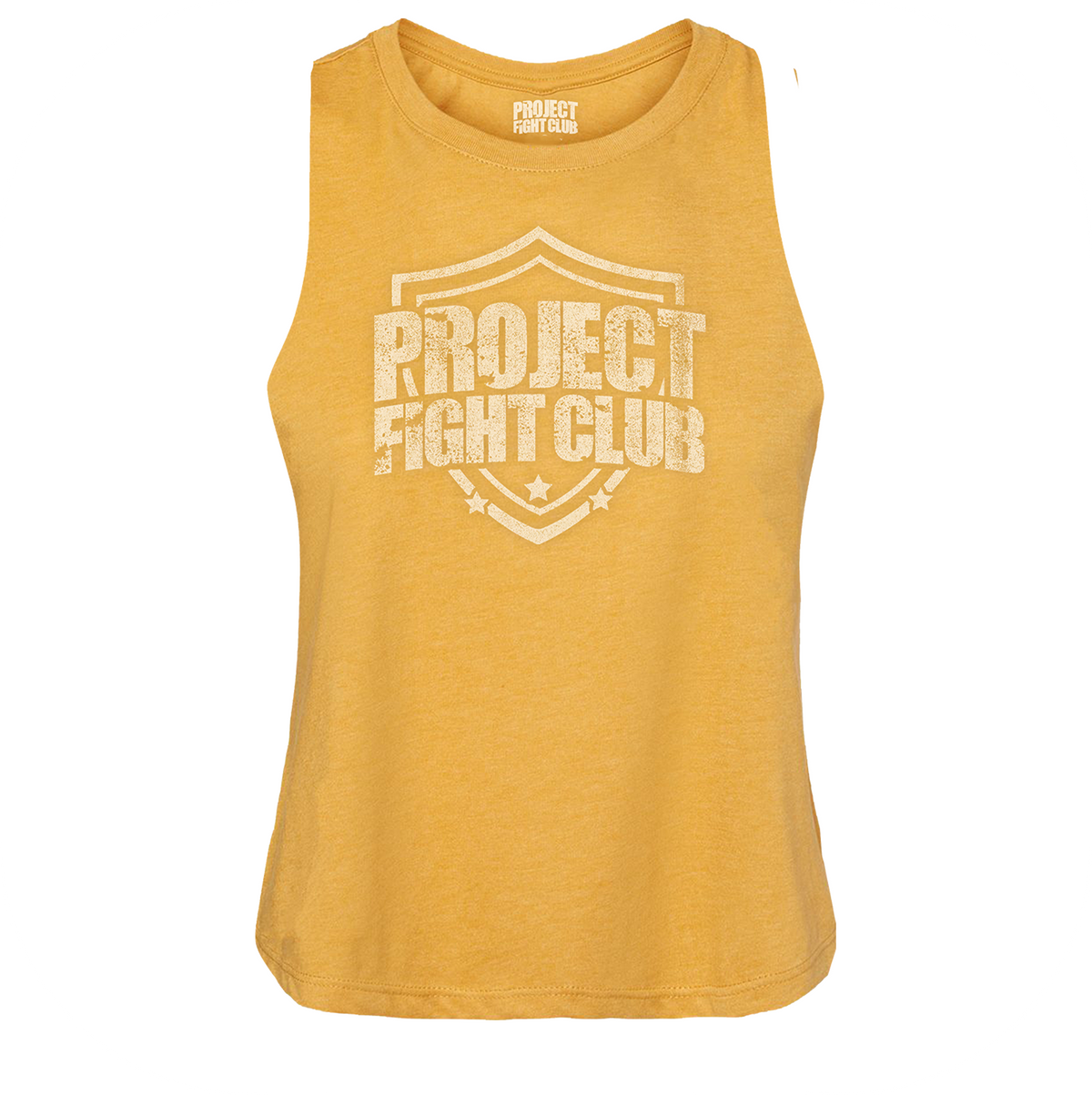 GOLD CROPPED RACERBACK TANK - PROTECT ANIMALS & WILDLIFE