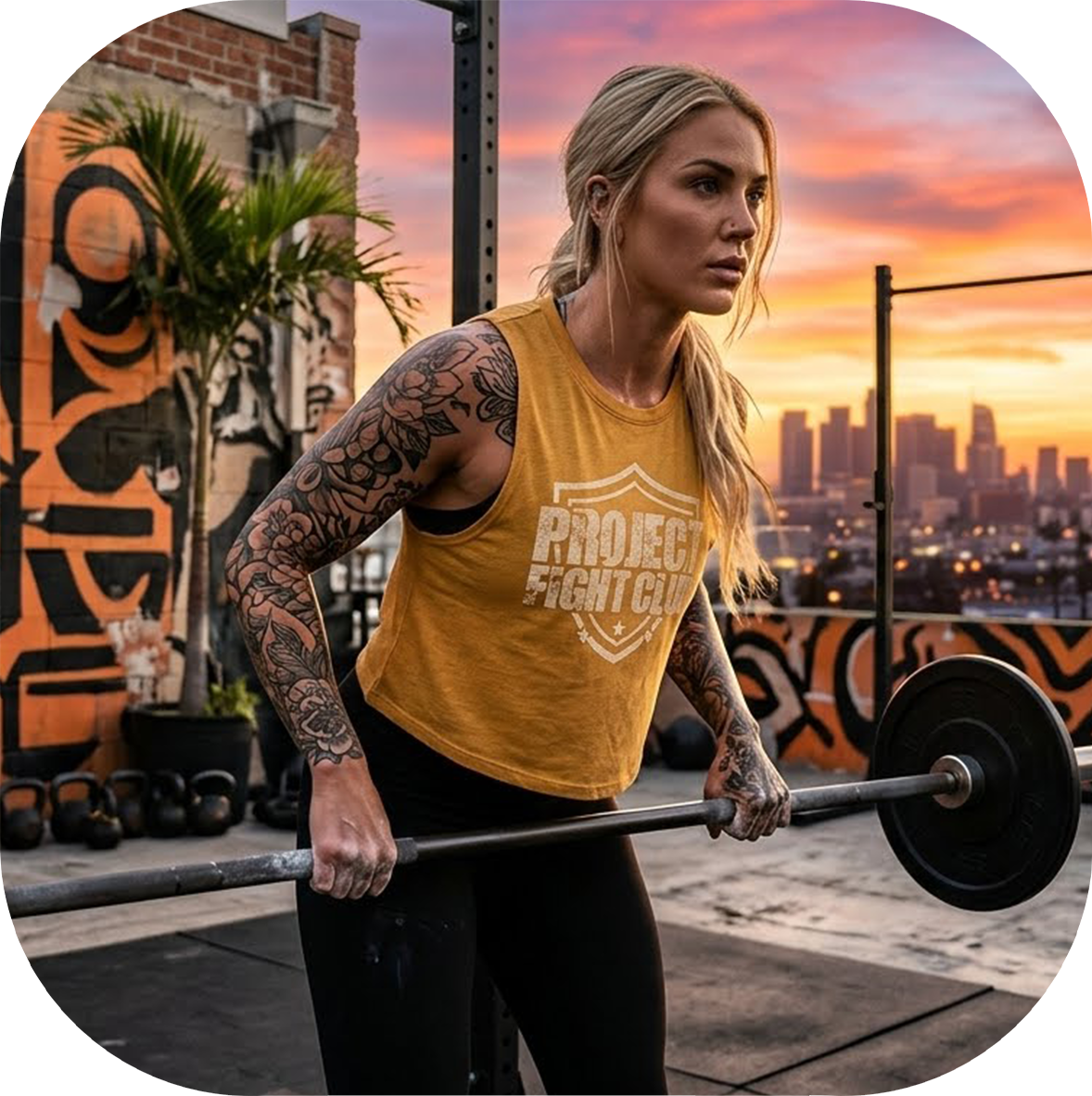 GOLD CROPPED RACERBACK TANK - PROTECT ANIMALS & WILDLIFE