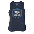 WOMENS NAVY RACERBACK CROPPED TANK #3 - SUPPORT POLICE