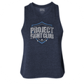 WOMENS NAVY RACERBACK CROPPED TANK #4 - SUPPORT POLICE
