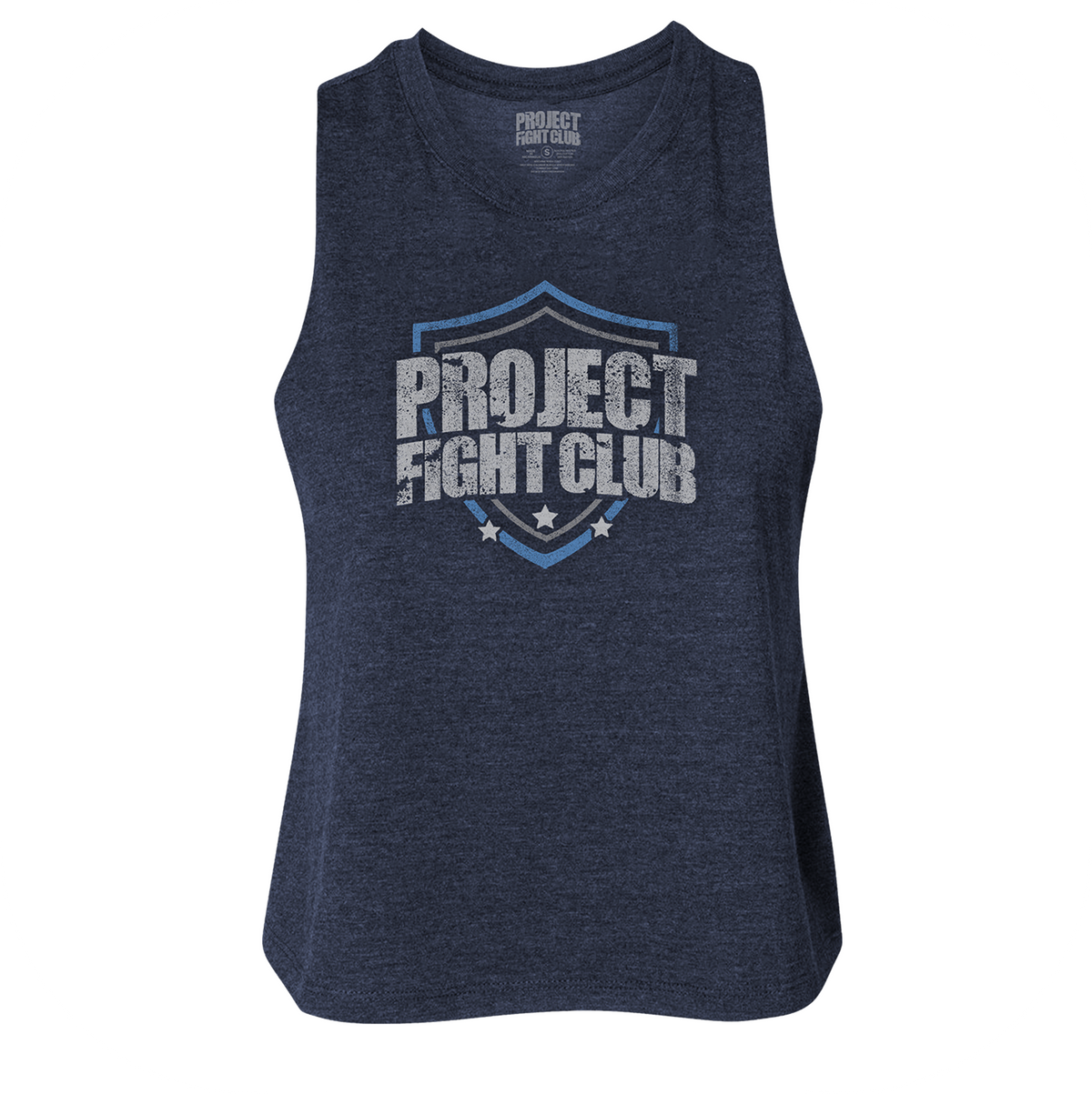WOMENS NAVY RACERBACK CROPPED TANK #4 - SUPPORT POLICE