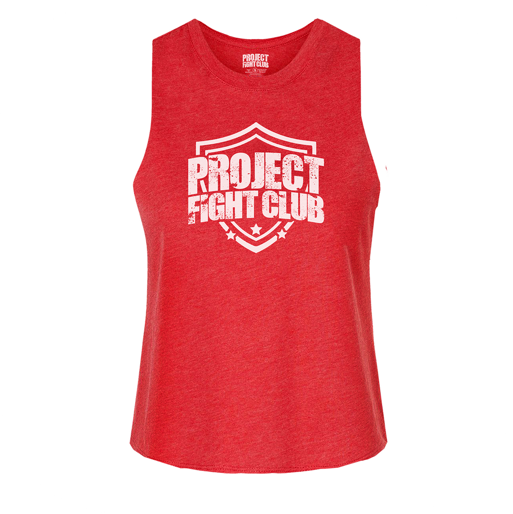 RED CROPPED RACERBACK TANK - HONOR FIREFIGHTERS & EMTs