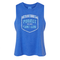 WOMENS BLUE RACERBACK CROPPED TANK #2 - SUPPORT POLICE
