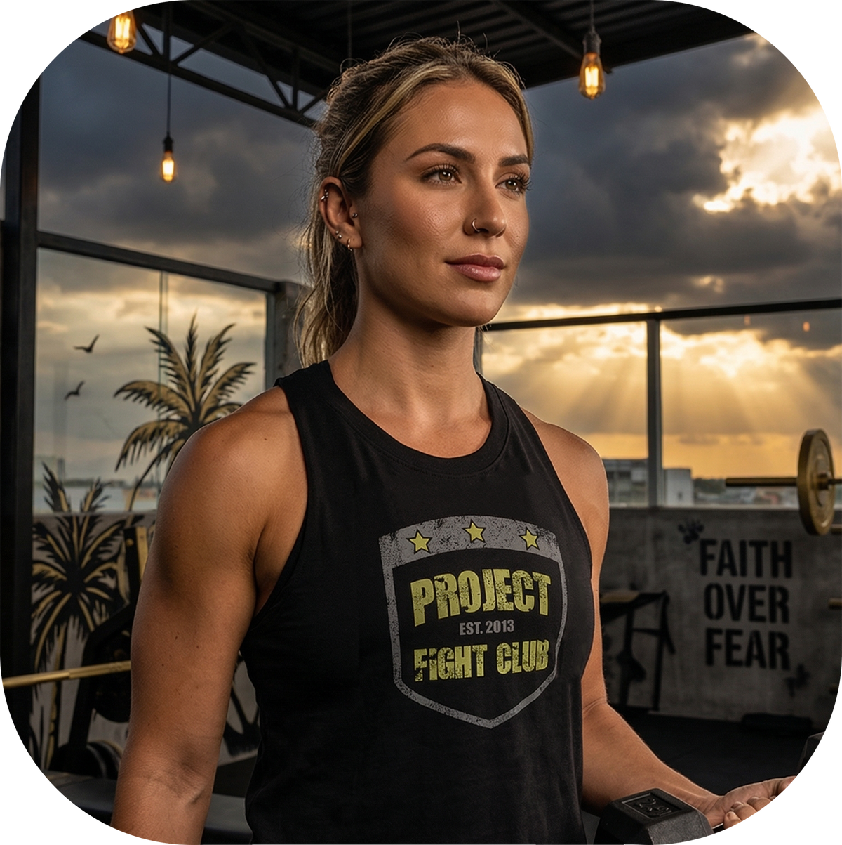 BLACK CROPPED RACERBACK TANK #2 - SPREAD CHRISTIANITY