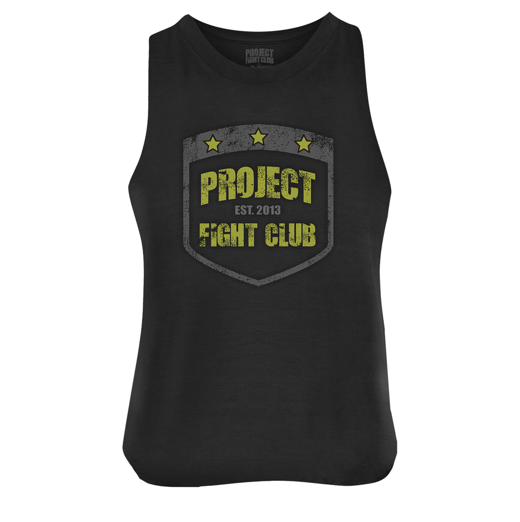 BLACK CROPPED RACERBACK TANK #2 - SPREAD CHRISTIANITY