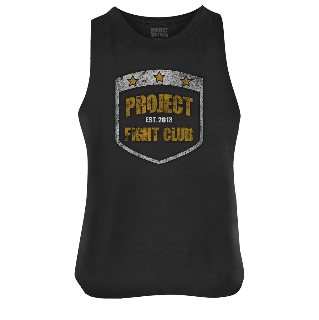 BLACK CROPPED RACERBACK TANK #2 - PROTECT ANIMALS & WILDLIFE