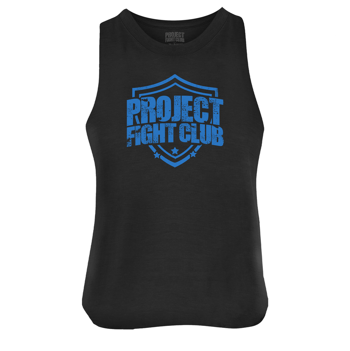 WOMENS BLACK RACERBACK CROPPED TANK #4 - SUPPORT POLICE