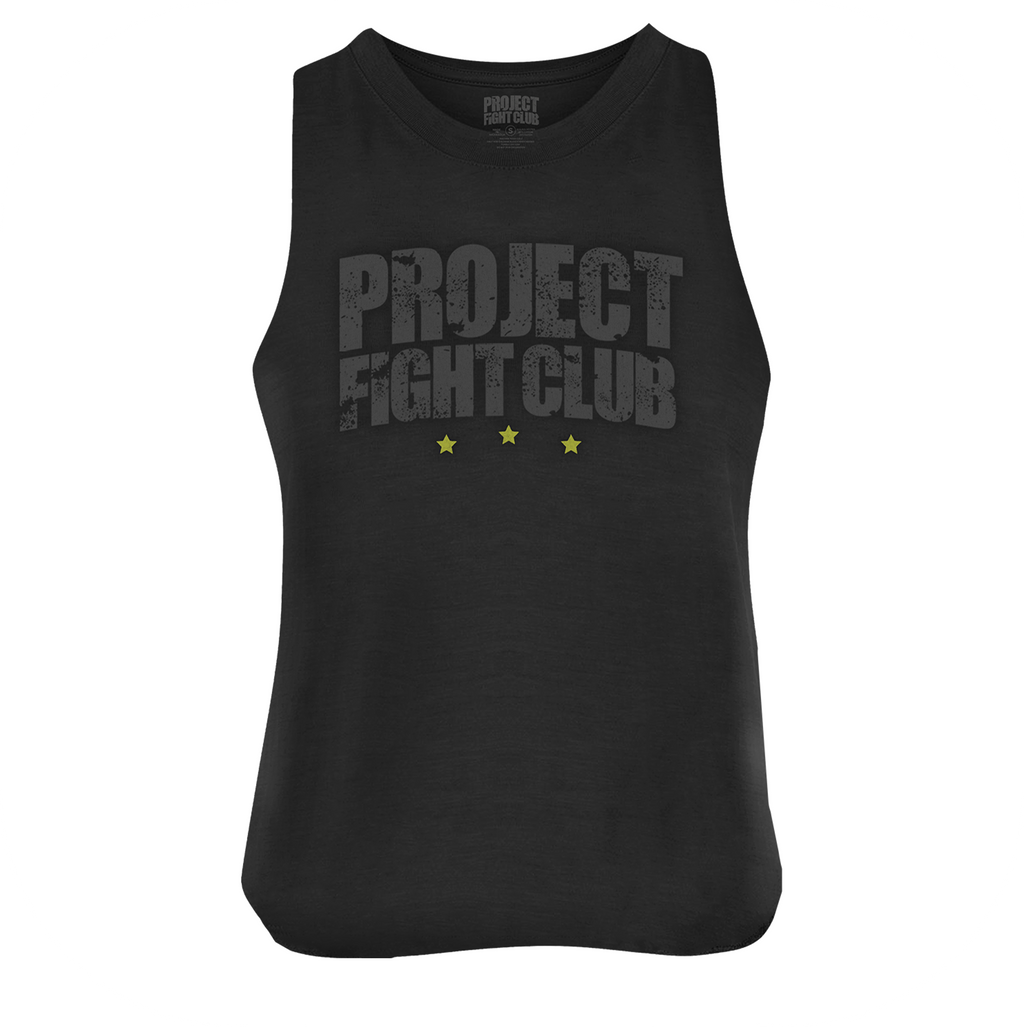 BLACK CROPPED RACERBACK TANK - SPREAD CHRISTIANITY
