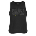 BLACK CROPPED RACERBACK TANK - SPREAD CHRISTIANITY