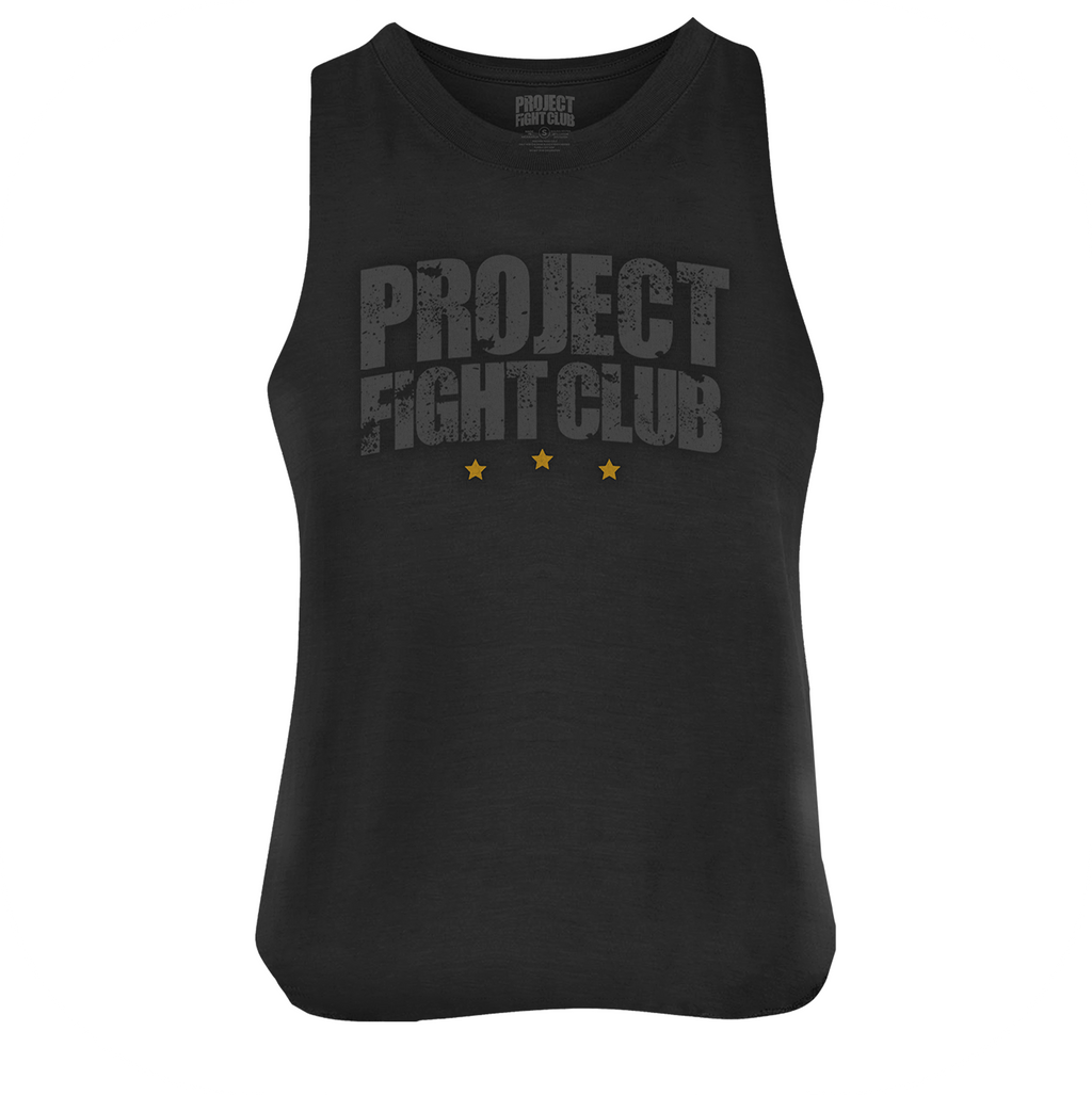 BLACK CROPPED RACERBACK TANK - PROTECT ANIMALS & WILDLIFE