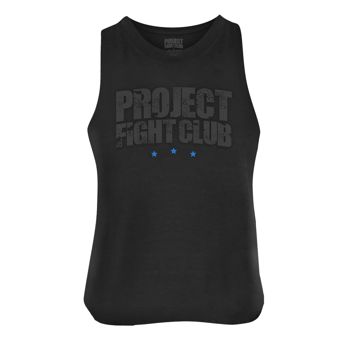 SOLID BLACK RACERBACK CROPPED TANK - SUPPORT POLICE