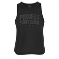 WOMENS BLACK RACERBACK CROP TANK - HONOR SOLDIERS & VETERANS