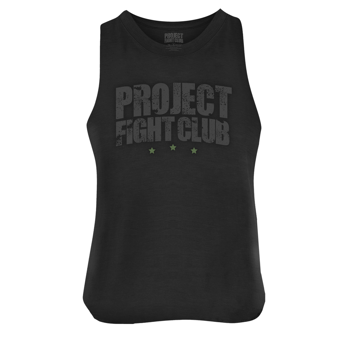 WOMENS BLACK RACERBACK CROP TANK - HONOR SOLDIERS & VETERANS