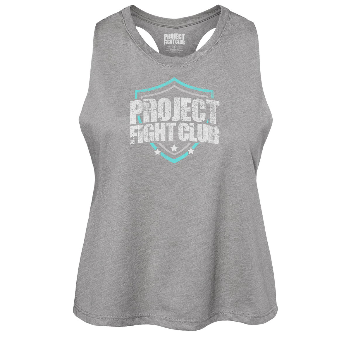 WOMENS GREY CROPPED RACERBACK TANK - FIGHT ADDICTION
