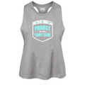 WOMENS GREY CROPPED RACERBACK TANK #2 - FIGHT ADDICTION