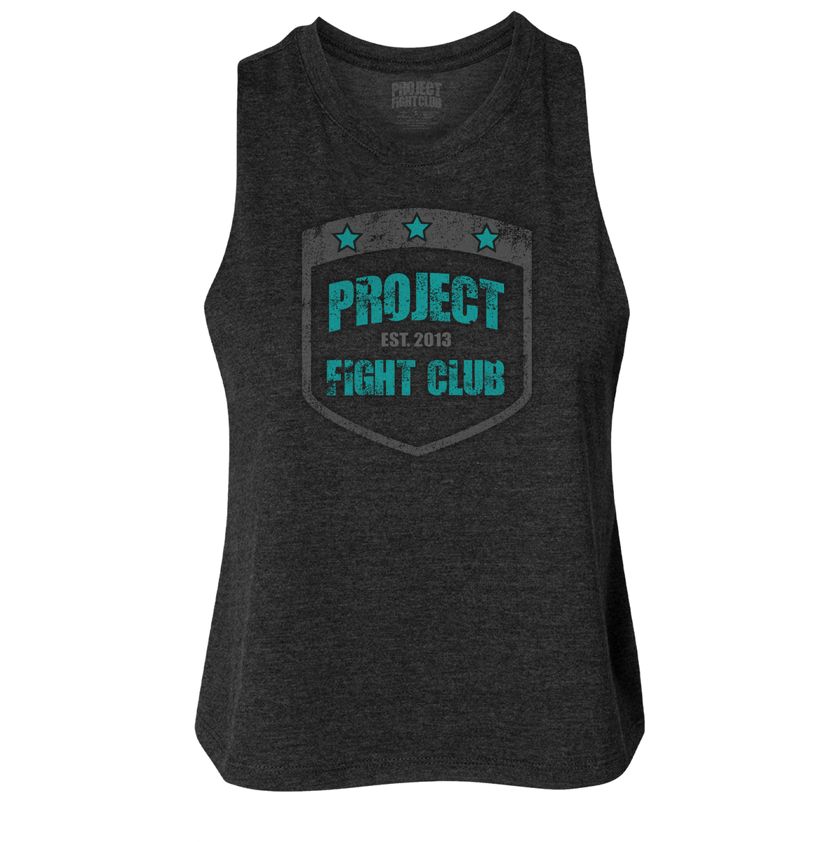 WOMENS BLACK CROPPED RACERBACK TANK #3 - FIGHT ADDICTION