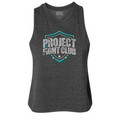 WOMENS DARK GREY CROPPED RACERBACK TANK - FIGHT ADDICTION