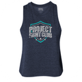 WOMENS NAVY CROPPED RACERBACK TANK - FIGHT ADDICTION