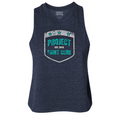 WOMENS NAVY CROPPED RACERBACK TANK #2 - FIGHT ADDICTION