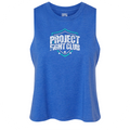WOMENS BLUE CROPPED RACERBACK TANK - FIGHT ADDICTION