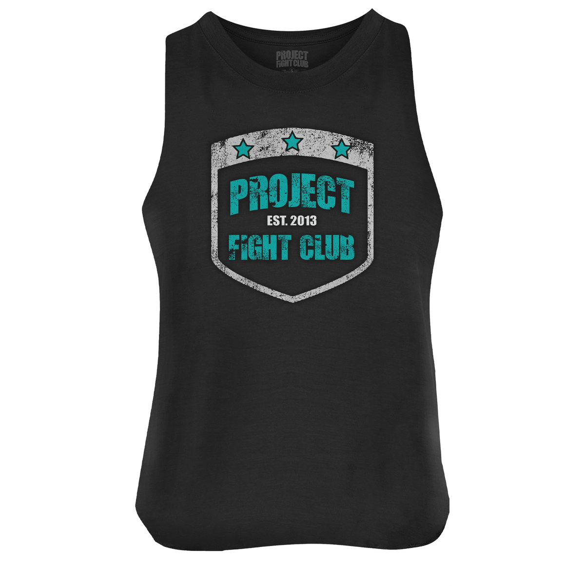 WOMENS BLACK CROPPED RACERBACK TANK #2 - FIGHT ADDICTION
