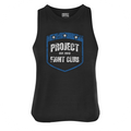 WOMENS SOLID BLACK RACERBACK CROPPED TANK #3 - SUPPORT POLICE