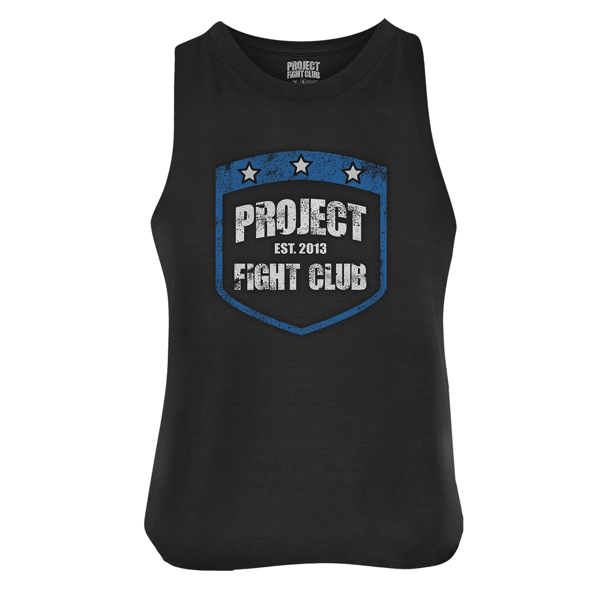 WOMENS SOLID BLACK RACERBACK CROPPED TANK #3 - SUPPORT POLICE