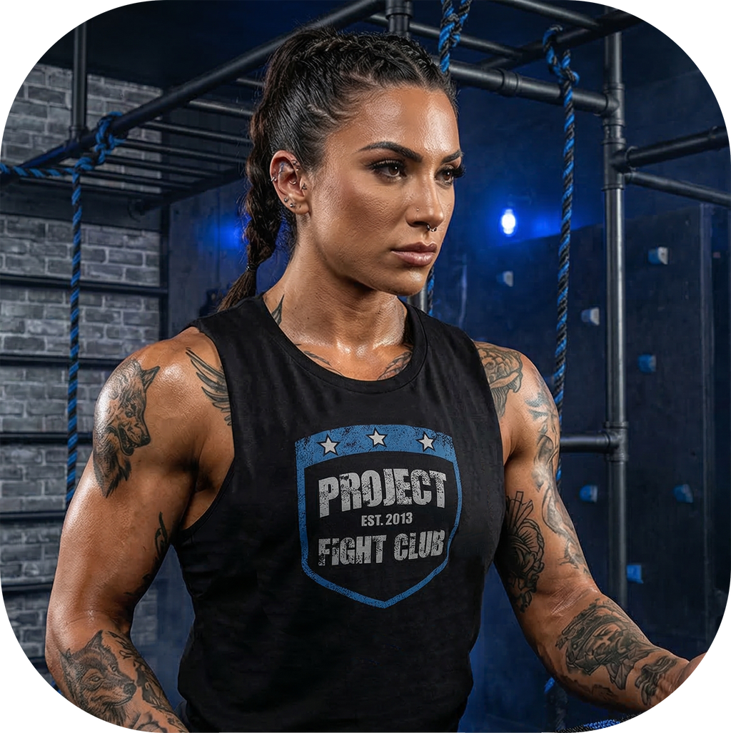 WOMENS SOLID BLACK RACERBACK CROPPED TANK #3 - SUPPORT POLICE