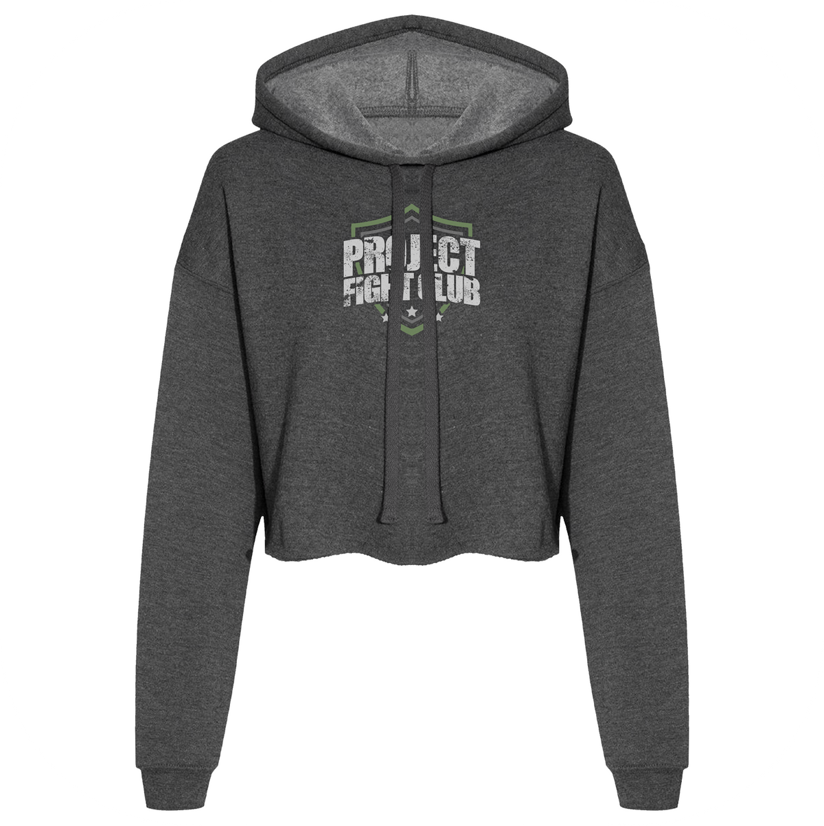 WOMENS DARK GREY CROP HOODIE - HONOR SOLDIERS & VETERANS