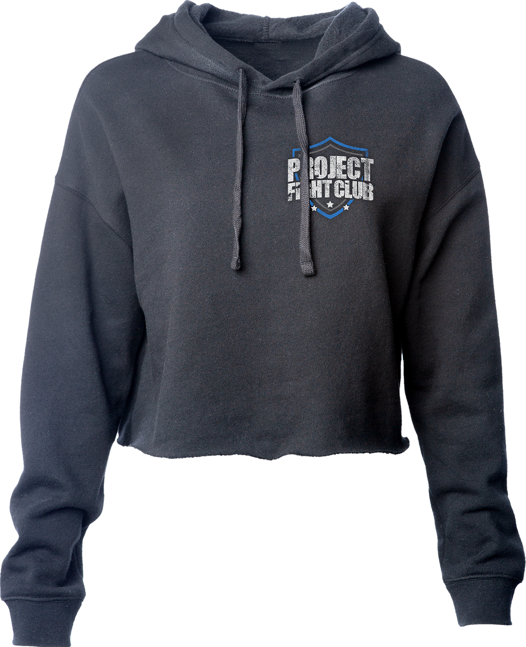 DARK GREY CROPPED HOODIE - SUPPORT POLICE