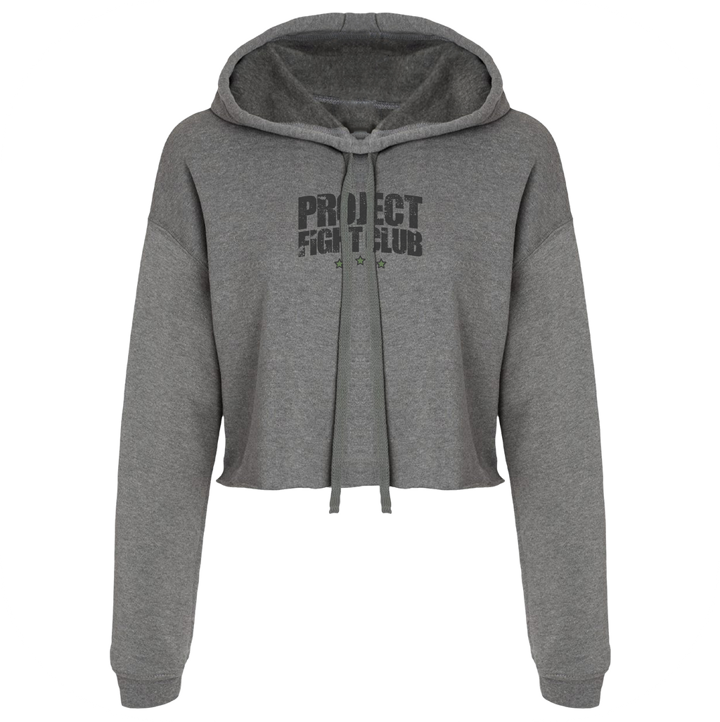 WOMENS GREY CROP HOODIE - HONOR SOLDIERS & VETERANS