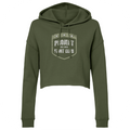 WOMENS MILITARY GREEN CROP HOODIE 2 - HONOR SOLDIERS & VETERANS