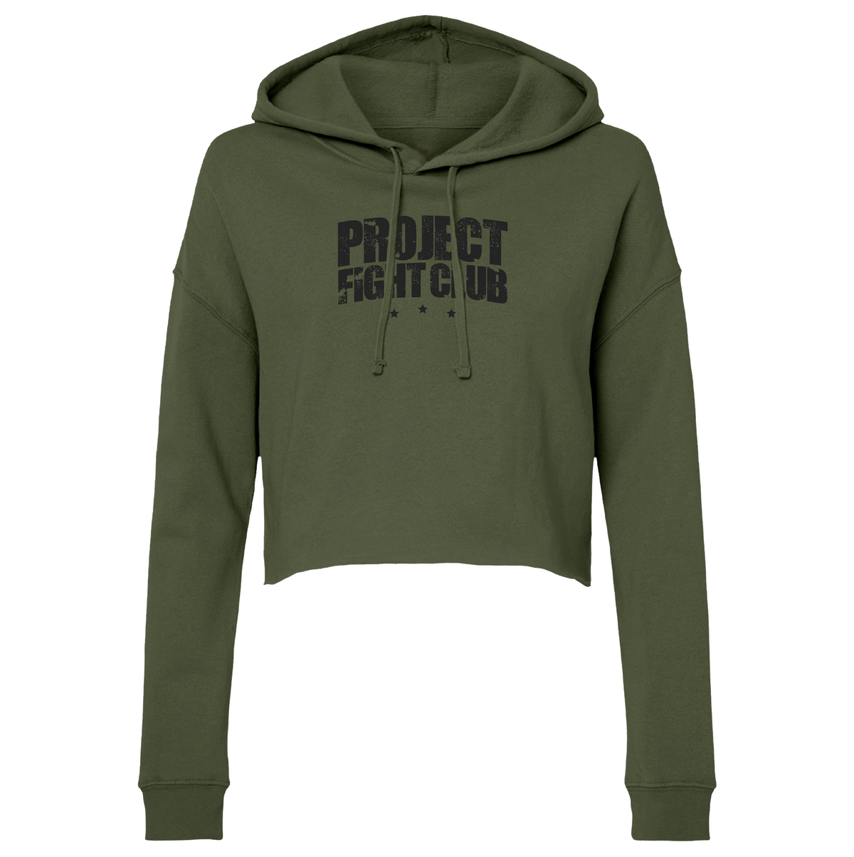 WOMENS MILITARY GREEN CROP HOODIE 3 - HONOR SOLDIERS & VETERANS