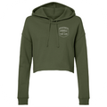WOMENS MILITARY GREEN CROP HOODIE - HONOR SOLDIERS & VETERANS