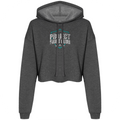 WOMENS DARK GREY CROPPED HOODIE - FIGHT ADDICTION