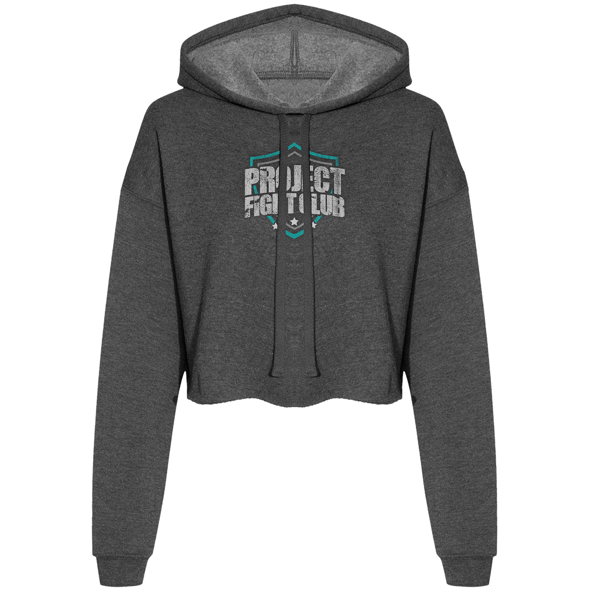 WOMENS DARK GREY CROPPED HOODIE - FIGHT ADDICTION