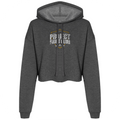 WOMENS DARK GREY CROPPED HOODIE - PROTECT ANIMALS & WILDLIFE