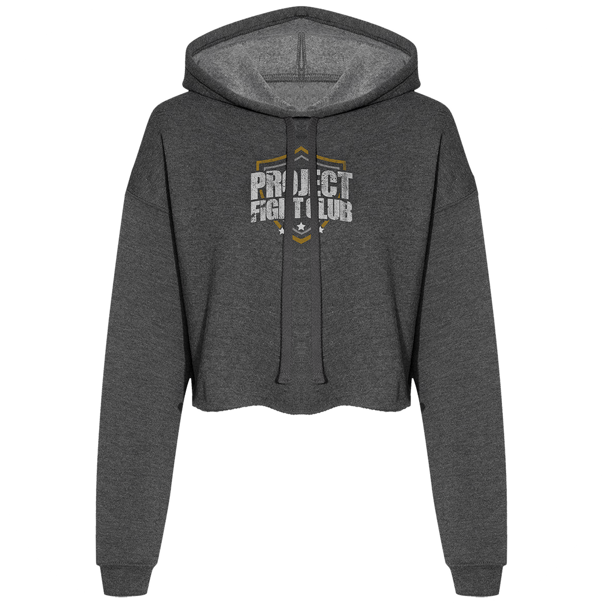 WOMENS DARK GREY CROPPED HOODIE - PROTECT ANIMALS & WILDLIFE