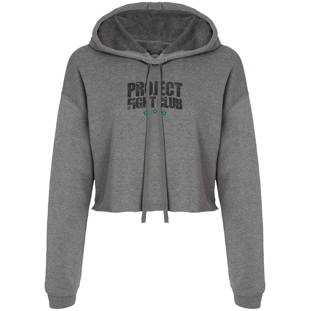 WOMENS DEEP HEATHER CROPPED HOODIE - FIGHT ADDICTION