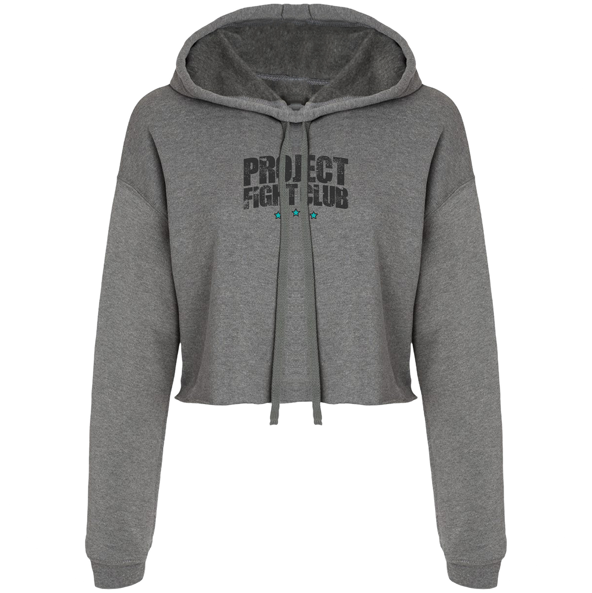 WOMENS DEEP HEATHER CROPPED HOODIE - FIGHT ADDICTION