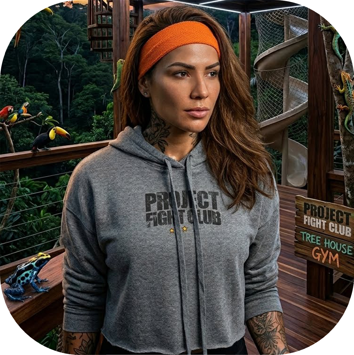 DEEP HEATHER CROPPED HOODIE - PROTECT ANIMALS & WILDLIFE