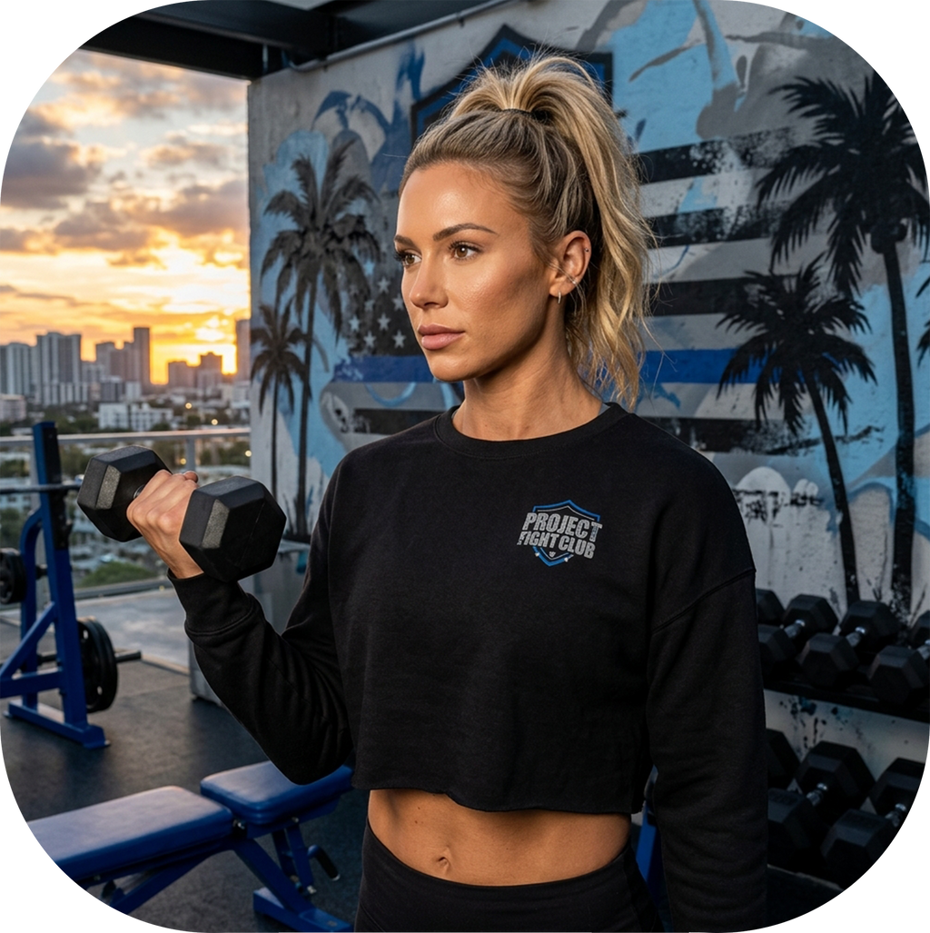 BLACK CROPPED FLEECE - SUPPORT POLICE