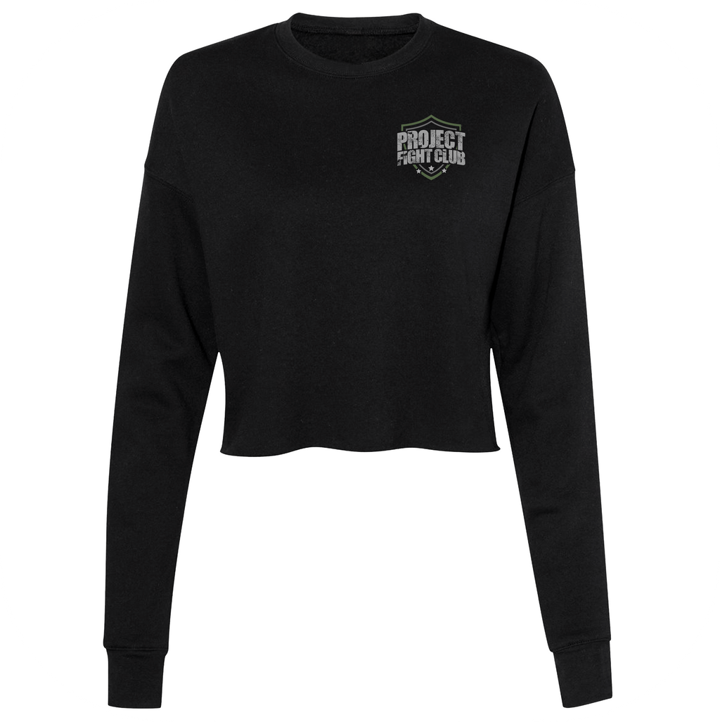 WOMENS BLACK CROPPED FLEECE - HONOR SOLDIERS & VETERANS