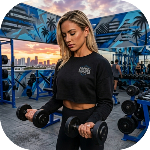 BLACK CROPPED FLEECE - SUPPORT POLICE