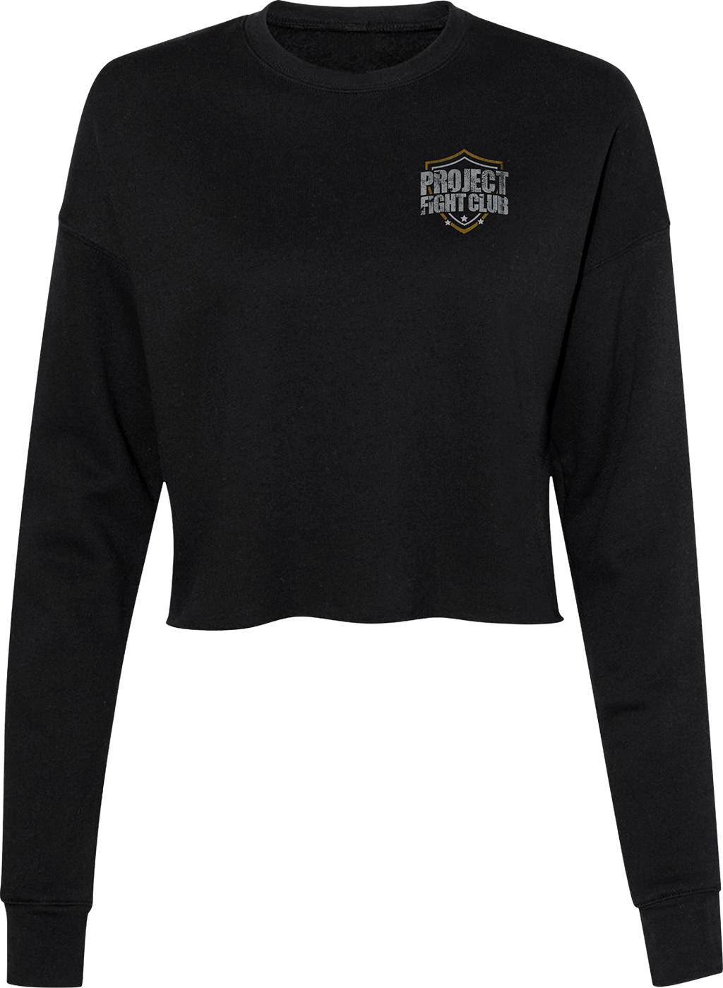 WOMENS BLACK CROPPED SWEATSHIRT - PROTECT ANIMALS & WILDLIFE