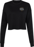 WOMENS BLACK CROPPED SWEATSHIRT - PROTECT ANIMALS & WILDLIFE