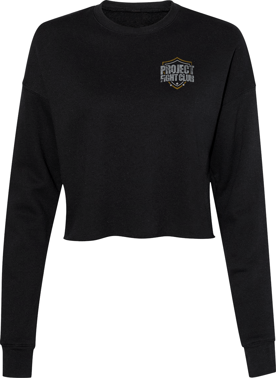 WOMENS BLACK CROPPED SWEATSHIRT - PROTECT ANIMALS & WILDLIFE