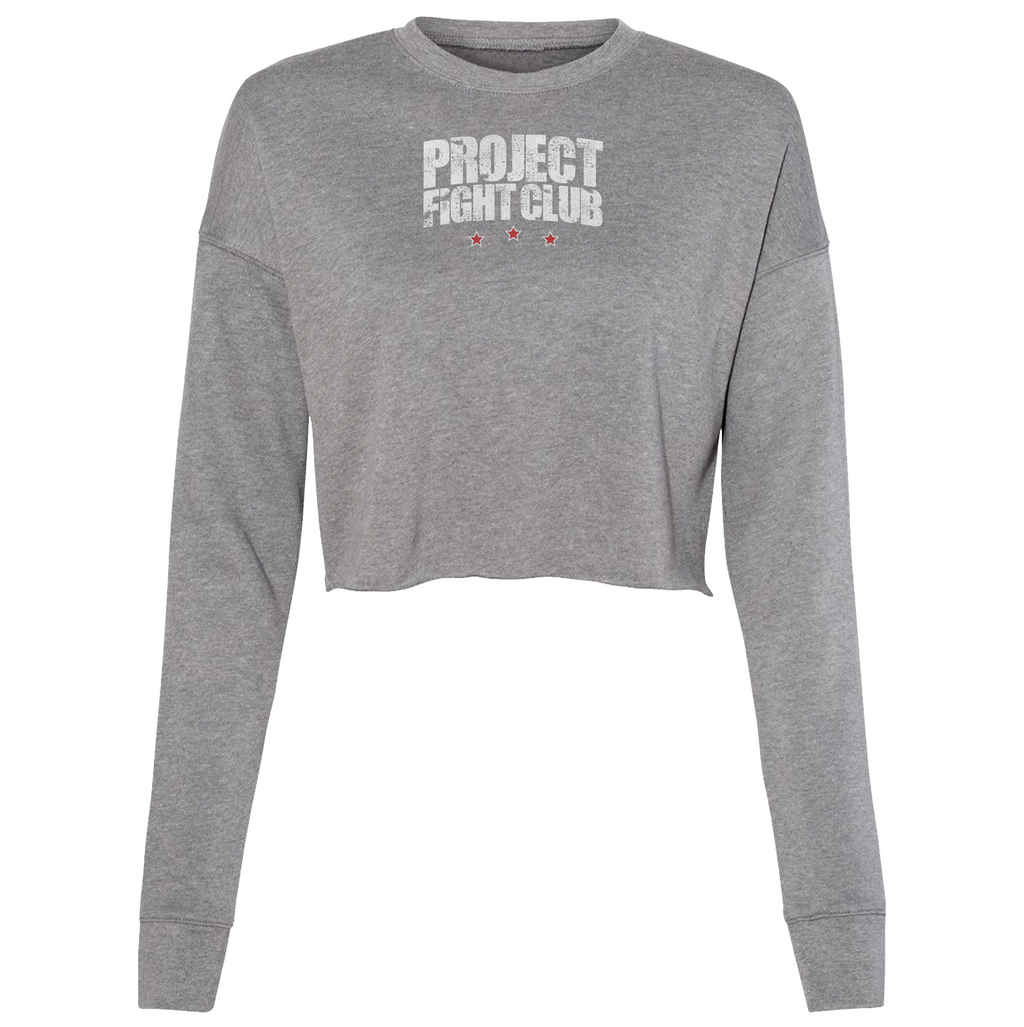 WOMENS GREY CROPPED SWEATSHIRT 2 - HONOR FIREFIGHTERS & EMTs